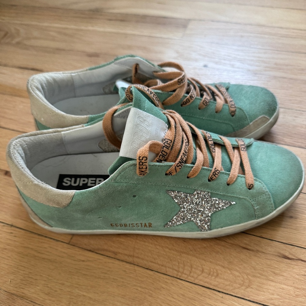 Blue Suede Golden Goose Sneakers